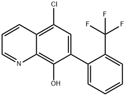 5-Chloro-7-(2-(trifluoromethyl)phenyl)quinolin-8-ol 结构式