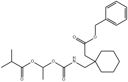 1-((((1-(2-(Benzyloxy)-2-oxoethyl)cyclohexyl)methyl)carbamoyl)oxy)ethyl Isobutyrate 结构式