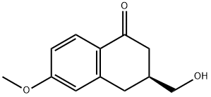 1(2H)-Naphthalenone, 3,4-dihydro-3-(hydroxymethyl)-6-methoxy-, (3S)- 结构式