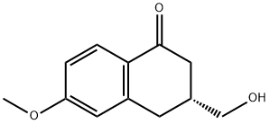 1(2H)-Naphthalenone, 3,4-dihydro-3-(hydroxymethyl)-6-methoxy-, (3R)- 结构式