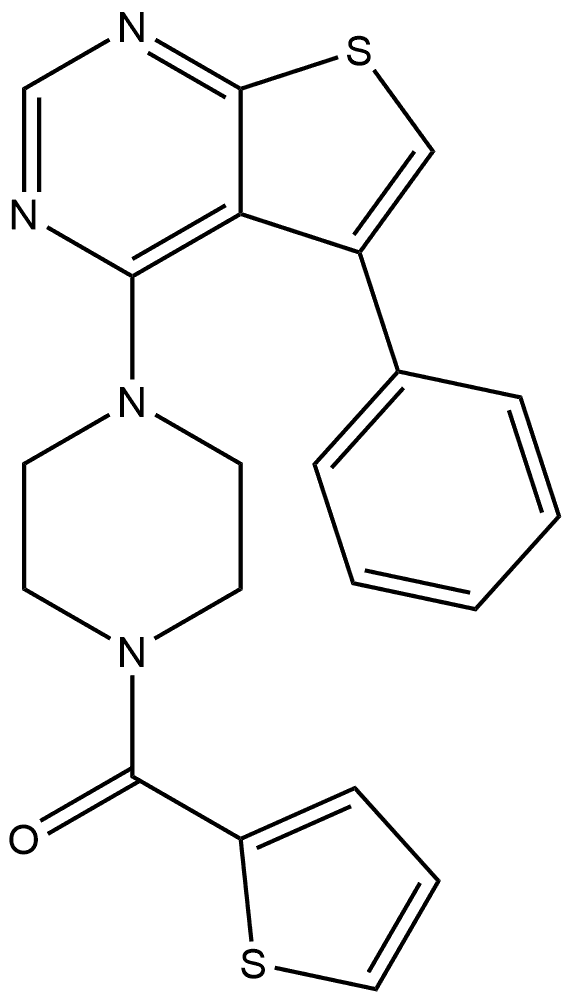 [4-(5-Phenylthieno[2,3-d]pyrimidin-4-yl)-1-piperazinyl]-2-thienylmethanone 结构式