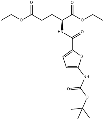 L-Glutamic acid, N-[[5-[[(1,1-dimethylethoxy)carbonyl]amino]-2-thienyl]carbonyl]-, diethyl ester (9CI) 结构式