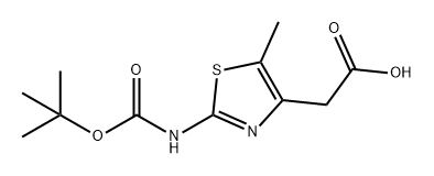 2-(2-((叔丁氧羰基)氨基)-5-甲基噻唑-4-基)乙酸 结构式