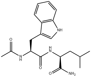 (S)-2-((S)-2-Acetamido-3-(1H-indol-3-yl)propanamido)-4-methylpentanamide 结构式