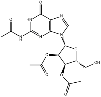 N-乙酰基-2′,3′-乙酰基鸟苷 结构式