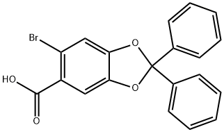 1,3-Benzodioxole-5-carboxylic acid, 6-bromo-2,2-diphenyl- 结构式