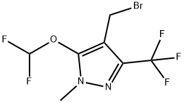 4-(溴甲基)-5(二氟甲氧基)-1-甲基)-3-(三氟甲基)1H-吡唑 结构式