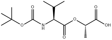 L-Valine, N-[(1,1-dimethylethoxy)carbonyl]-, (1S)-1-carboxyethyl ester 结构式