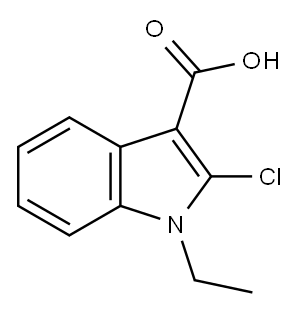 2-氯-N-乙基-3-吲哚醛肟 结构式