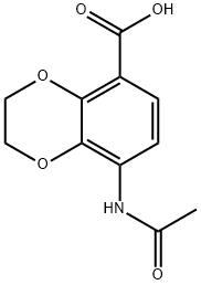 1,4-Benzodioxin-5-carboxylic acid, 8-(acetylamino)-2,3-dihydro- 结构式