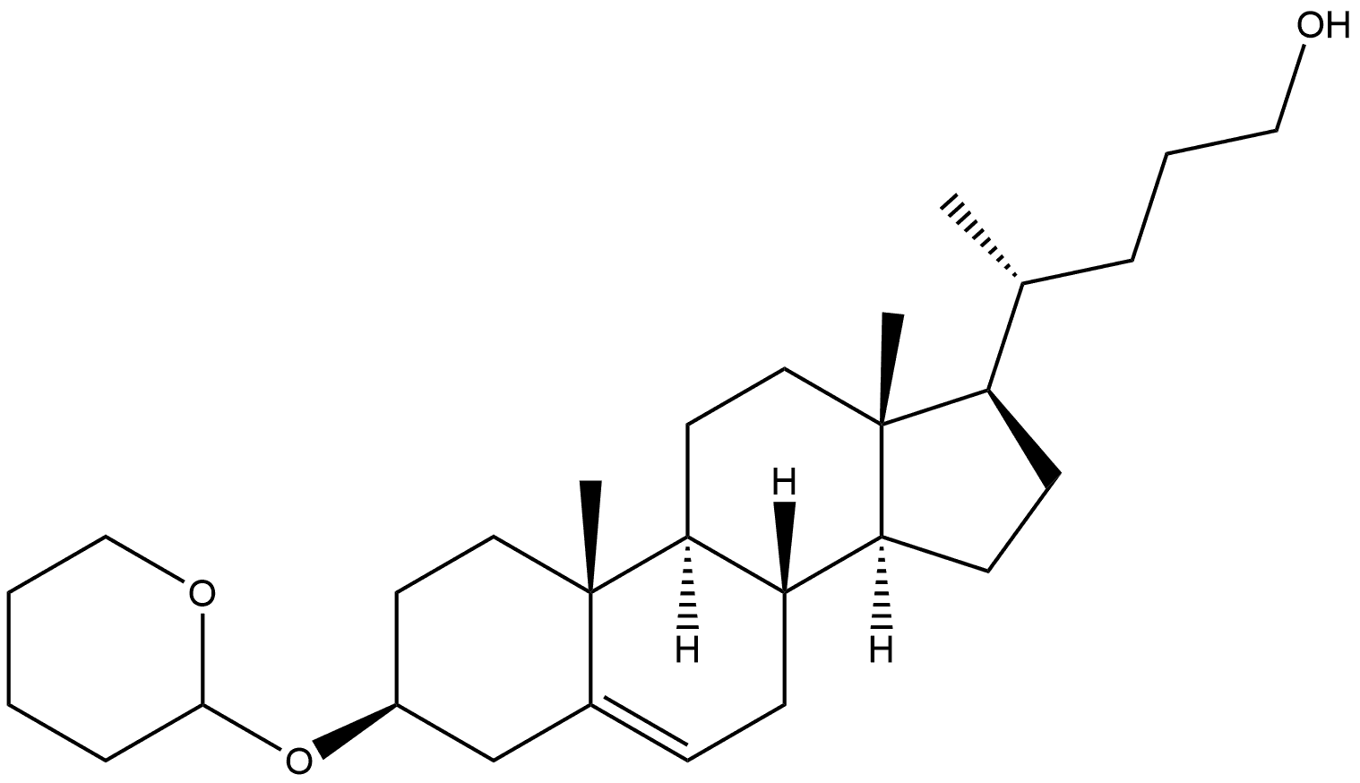 Chol-5-en-24-ol, 3-[(tetrahydro-2H-pyran-2-yl)oxy]-, (3β)- 结构式