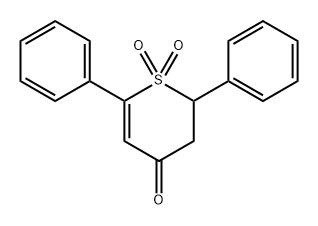 4H-Thiopyran-4-one, 2,3-dihydro-2,6-diphenyl-, 1,1-dioxide 结构式