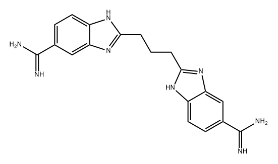 2,2'-(丙烷-1,3-二基)双(1H-苯并[D]咪唑-5-甲脒) 结构式