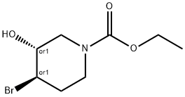 1-Piperidinecarboxylic acid, 4-bromo-3-hydroxy-, ethyl ester, (3R,4R)-rel- 结构式