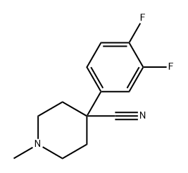 4-Piperidinecarbonitrile, 4-(3,4-difluorophenyl)-1-methyl- 结构式