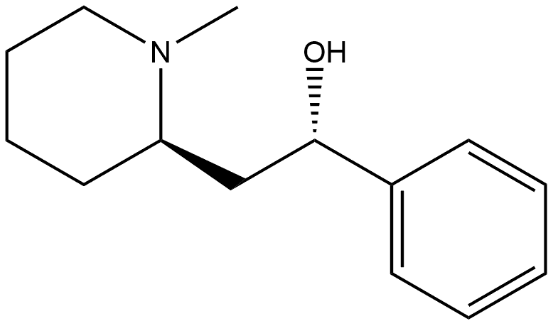 2-Piperidineethanol, 1-methyl-α-phenyl-, (αS,2R)- 结构式