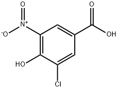 3-氯-4-羟基-5-硝基苯甲酸 结构式