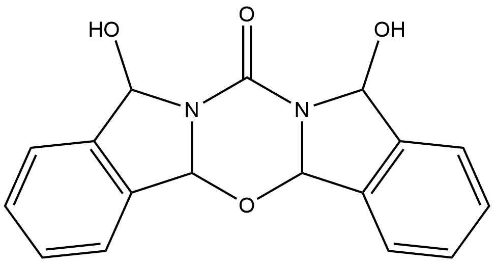 10,14-dihydroxy-2-oxa-11,13-diazapentacyclo[11.7.0.0^{3,11}.0^{4,9}.0^{15,20}]icosa-4,6,8,15,17,19-hexaen-12-one 结构式