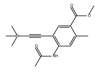 Benzoic acid, 4-(acetylamino)-2-methyl-5-[2-(trimethylsilyl)ethynyl]-, methyl ester 结构式