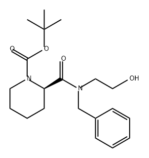 1-Piperidinecarboxylic acid, 2-[[(2-hydroxyethyl)(phenylmethyl)amino]carbonyl]-, 1,1-dimethylethyl ester, (2R)- 结构式