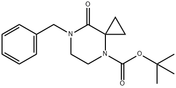 4,7-Diazaspiro[2.5]octane-4-carboxylic acid, 8-oxo-7-(phenylmethyl)-, 1,1-dimethylethyl ester 结构式