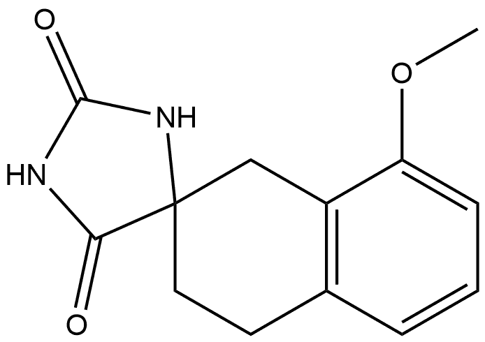 Spiro[imidazolidine-4,2'(1'H)-naphthalene]-2,5-dione, 3',4'-dihydro-8'-methoxy- 结构式