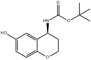 (S)-(6-羟基苯并二氢吡喃-4-基)氨基甲酸叔丁酯 结构式