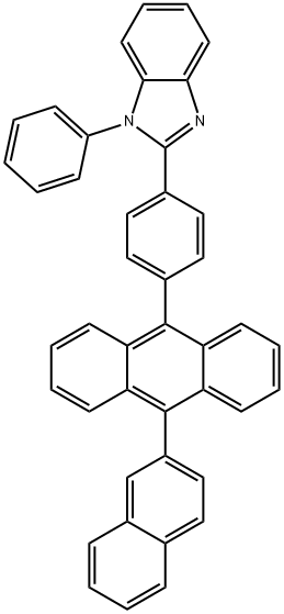 2-[4-[10-(2-NAPHTHALENYL)-9-ANTHRACENYL]PHENYL]-1-PHENYL-1H-BENZIMIDAZOLE 结构式