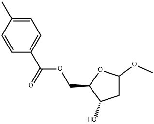 Methyl 2-deoxy-5-O-toluoyl-L-ribofuranoside 结构式