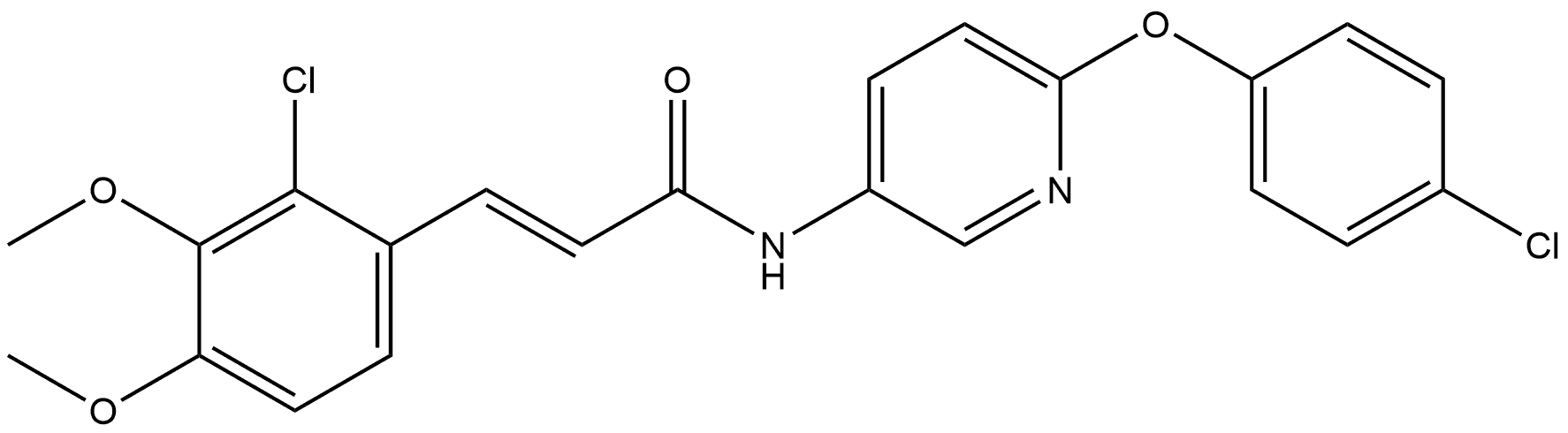 (2E)-3-(2-Chloro-3,4-dimethoxyphenyl)-N-[6-(4-chlorophenoxy)-3-pyridinyl]-2-propenamide 结构式