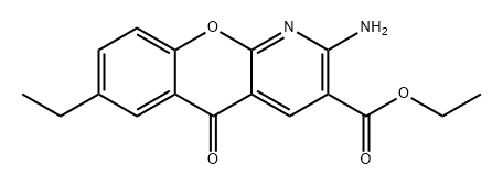 2-氨基-7-乙基-5-氧代-5H-[1]苯并吡喃[2,3-B]吡啶-3-羧酸乙酯 结构式