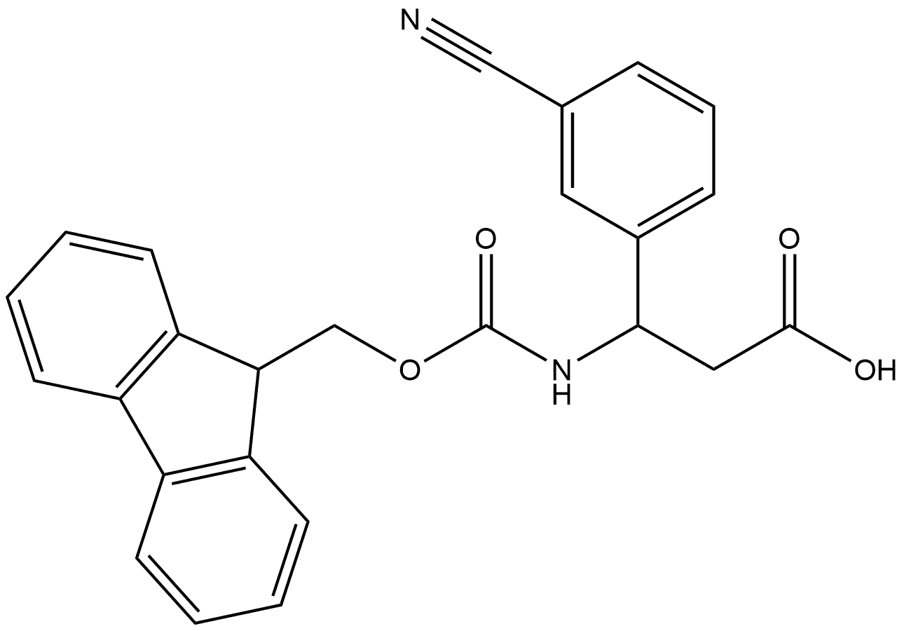 3-(3-Cyano-phenyl)-3-(9H-fluoren-9-ylmethoxy)carbonyl]amino) propanoic acid 结构式