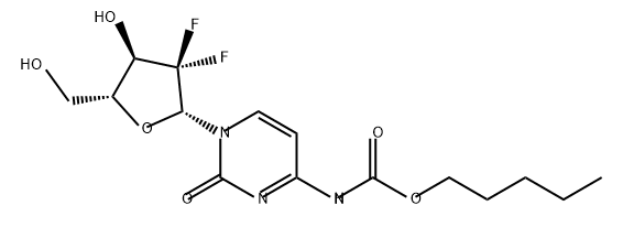 Cytidine, 2'-deoxy-2',2'-difluoro-N-[(pentyloxy)carbonyl]- 结构式