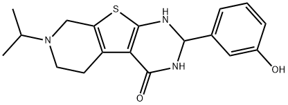 2-(3-hydroxyphenyl)-7-propan-2-yl-1,2,3,5,6,8-hexahydropyrido[2,3]thieno[2,4-d]pyrimidin-4-one 结构式