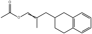 2-Methyl-3-(1,2,3,4-tetrahydronaphthalen-2-yl)prop-1-en-1-yl acetate 结构式