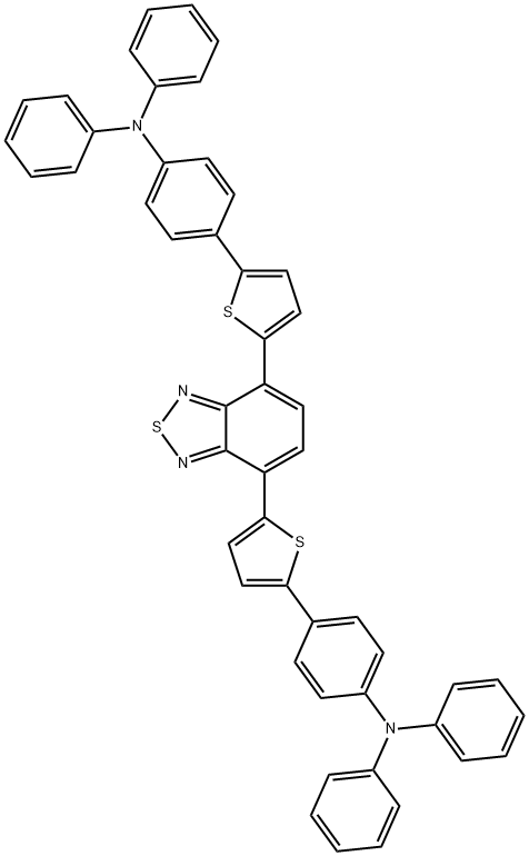 4,4'-(苯并[C][1,2,5]噻二唑-4,7-二基双(噻吩-5,2-二基))双(N,N-二苯基苯胺) 结构式