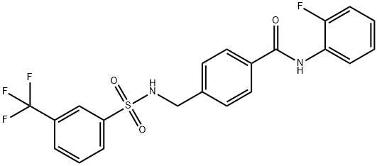 N-(2-fluorophenyl)-4-[({[3-(trifluoromethyl)phenyl]sulfonyl}amino)methyl]benzamide 结构式