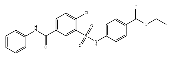 Benzoic acid, 4-[[[2-chloro-5-[(phenylamino)carbonyl]phenyl]sulfonyl]amino]-, ethyl ester 结构式