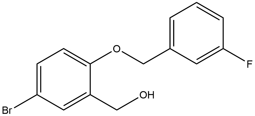 5-Bromo-2-[(3-fluorophenyl)methoxy]benzenemethanol 结构式