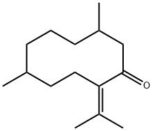 Cyclodecanone, 5,9-dimethyl-2-(1-methylethylidene)- 结构式