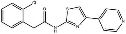 2-(2-氯苯基)-N-(4-(吡啶-4-基)噻唑-2-基)乙酰胺 结构式