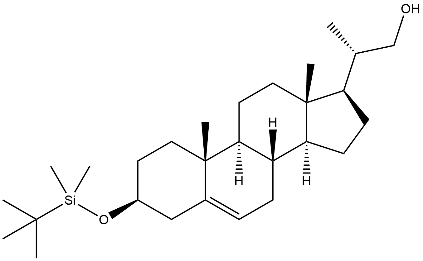 Pregn-5-ene-20-methanol, 3-[[(1,1-dimethylethyl)dimethylsilyl]oxy]-, (3β,20S)- 结构式