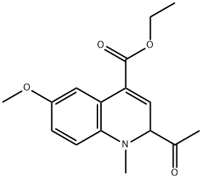 Ethyl 2-acetyl-6-methoxy-1-methyl-1,2-dihydroquinoline-4-carboxylate 结构式