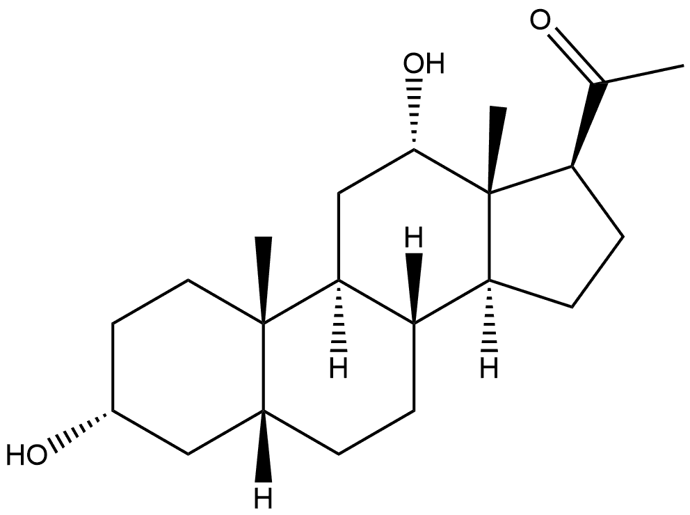 Pregnan-20-one, 3,12-dihydroxy-, (3α,5β,12α)- 结构式