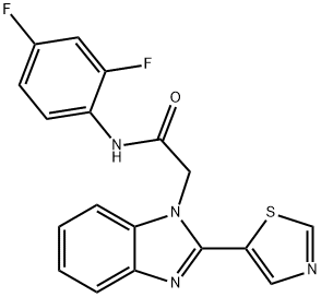N-(2,4-二氟苯基)-2-[2-(1,3-噻唑-5-基)-1H-1,3-苯并二唑-1-基]乙酰胺 结构式