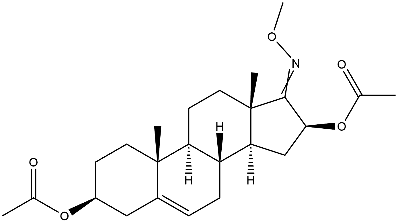 3β,16β-Bis(acetyloxy)-17-(methoxyimino)androst-5-ene 结构式