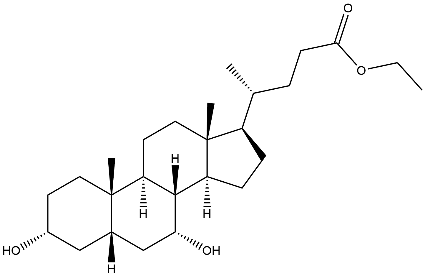 鹅去氧胆酸乙酯 结构式