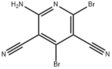 2-氨基-4,6-二溴吡啶-3,5-二甲腈 结构式
