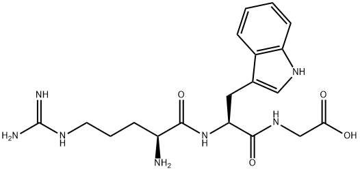 2-((S)-2-((S)-2-Amino-5-guanidinopentanamido)-3-(1H-indol-3-yl)propanamido)acetic acid 结构式
