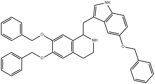 6,7-Bis(benzyloxy)-1-((5-(benzyloxy)-1H-indol-3-yl)methyl)-1,2,3,4-tetrahydroisoquinoline 结构式